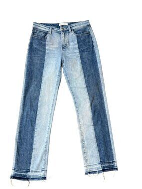 Flying Monkey Womens Distressed High Waisted Two-Tone Jeans Size 28 EUC